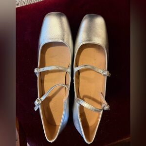 Madewell Silver Mary Janes